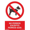 Signo de não cães excepto cães guia SEKURECO