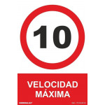 Sinal de velocidade máxima 10 km / h com tintas UV