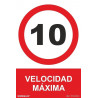 Sinal de velocidade máxima 10 Km/h, com tintas UV SEKURECO.