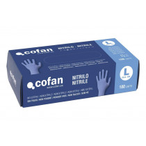 Dispensing box of 100 nitrile gloves, without ambidextrous dust