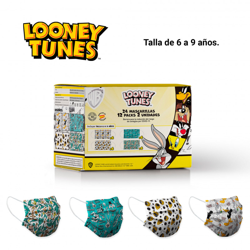 Masques pour enfants imprimés Looney Tunes GARY'S
