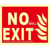 Cartel de emergencia No Exit 200X250 luminiscente SEKURECO