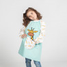 Camisa de manga longa escolar Babi Jirafa água marinha bolso em tecido plano UNIFORMES GARY'S 300008