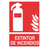 Señal de socorro Extintor de incendios (texto y pictograma) COFAN