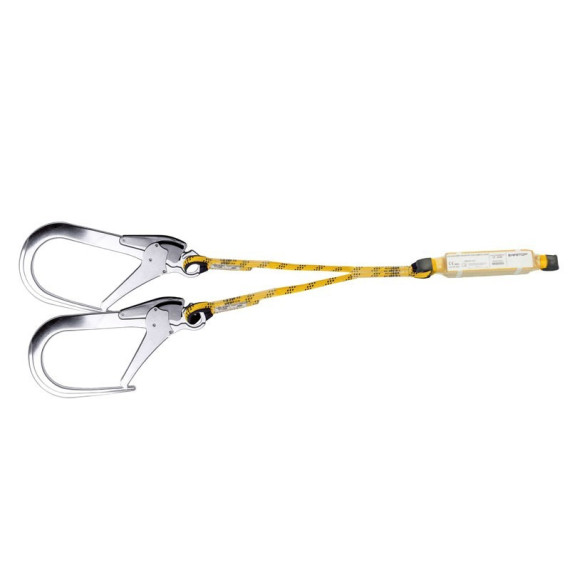 Double rope of 1.8 m with absorber and SAFETOP carabiners.