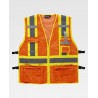 Fluoreszierende Weste mit speziellem Befestigungssystem WORKTEAM C3622