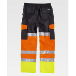 Pantalón con refuerzos combinado con alta visibilidad y cintas reflectantes WORKTEAM C3216