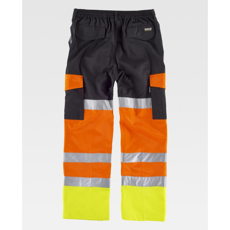 Trousers with reinforcements combined with high visibility and reflective tapes WORKTEAM C3216