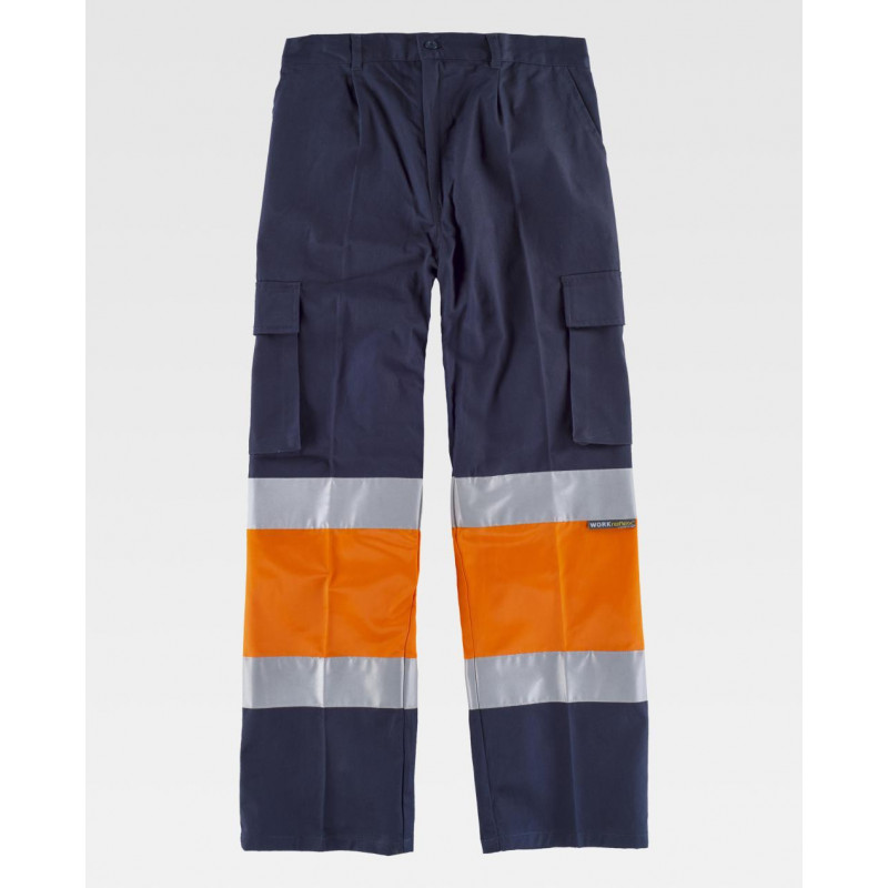 Pantalón recto de Alta Visibilidad con bolsillos inclinados WORKTEAM C4019