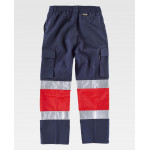 Combined pants with high visibility and reflective tapes WORKTEAM C4057