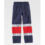 Pantalón combinado con alta visibilidad y cintas reflectantes WORKTEAM C4057