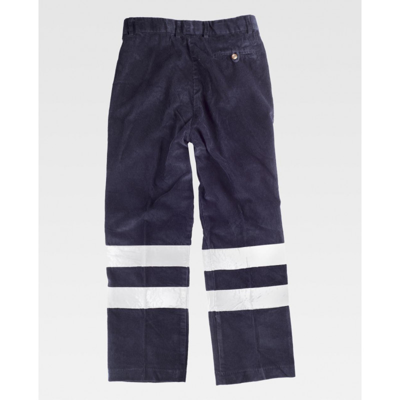 WORKTEAM Combi corduroy pants with reflective tapes