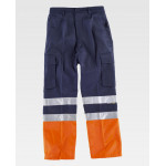 Pantalón con refuerzo Azul marino/ Naranja A.V