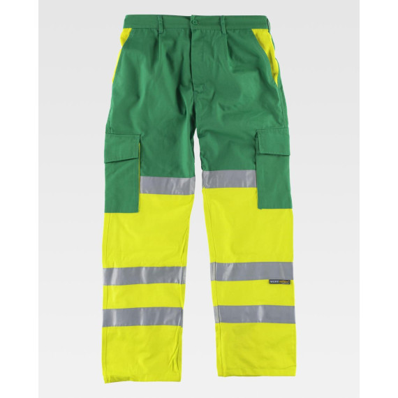 Pantaloni da lavoro con tre nastri riflettenti nei pinguini
