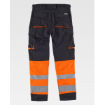 Pantalón combinado de triple costura con cintas reflectantes WORKTEAM C2918