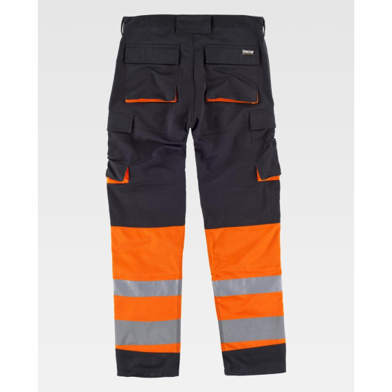 Pantalón combinado de triple costura con cintas reflectantes WORKTEAM C2918