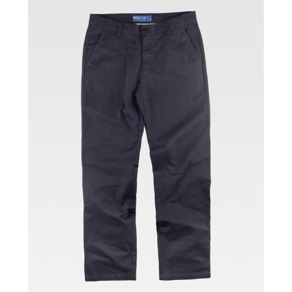 Pantaloni basic dritti 100% cotone WORKTEAM B4020