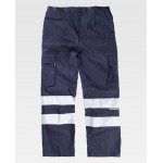 Gerade Baumwollhose mit reflektierenden Streifen WORKTEAM B1447