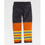 Work pants combined with reflective-fluorescent bands WORKTEAM C2618
