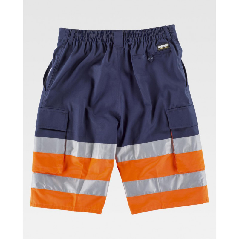 Bermuda combined with high visibility with elastic waist WORKTEAM C4005