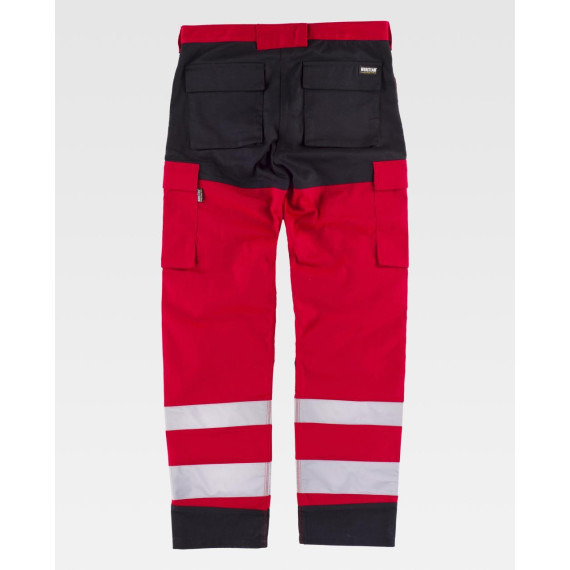 Pantaloni ad alta visibilità con tripla cucitura e ginocchiere WORKTEAM C2913