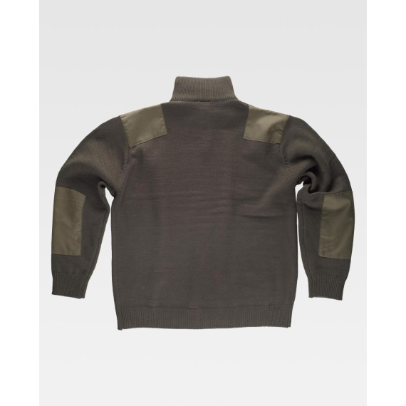 Hochkragenpullover aus dickem Strick WORKTEAM S5501 mit Verstärkungen