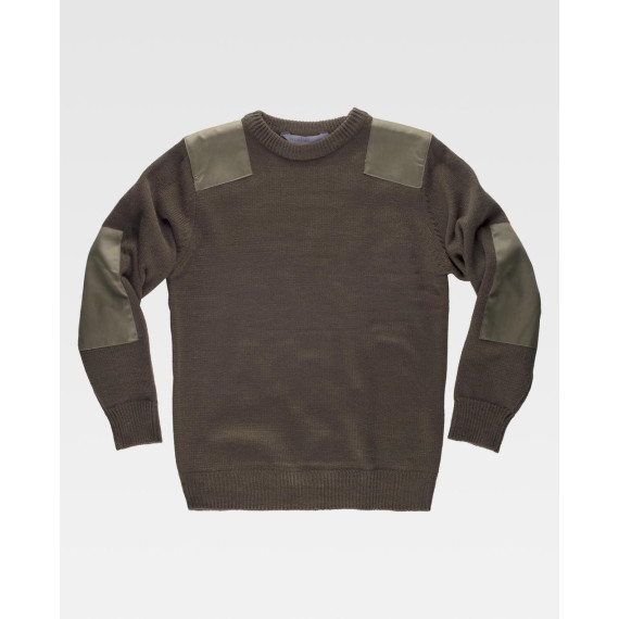 Industrial sweater in thick knit fabric with twill reinforcements WORKTEAM S5500