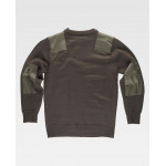 Industrial sweater in thick knit fabric with twill reinforcements WORKTEAM S5500