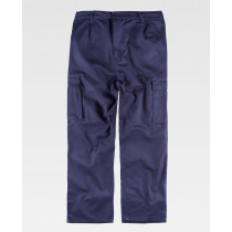 Lightweight cotton straight pants and elastic waist