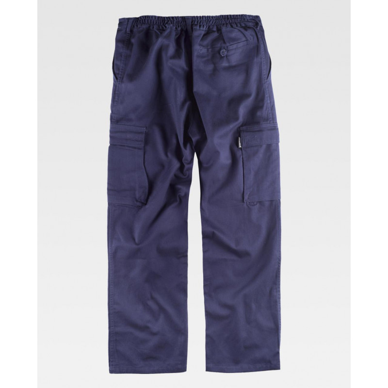 Pantalon droit en coton léger et ceinture élastique WORKTEAM B1456