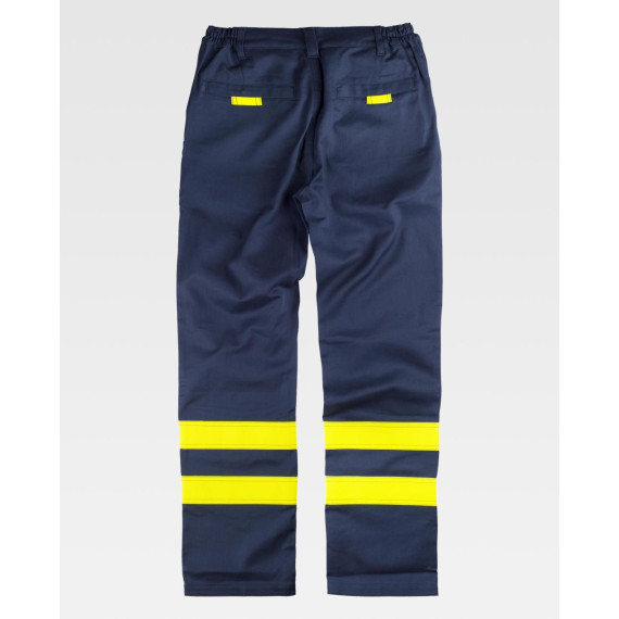 Calças para soldador de tripla costura com refletivos nas pernas WORKTEAM B1494
