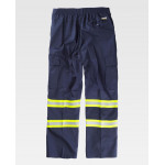 Straight pants with reflective-fluorescent ribbons WORKTEAM Combi B1436