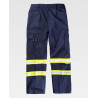 Straight pants with reflective-fluorescent tapes WORKTEAM Combi B1436