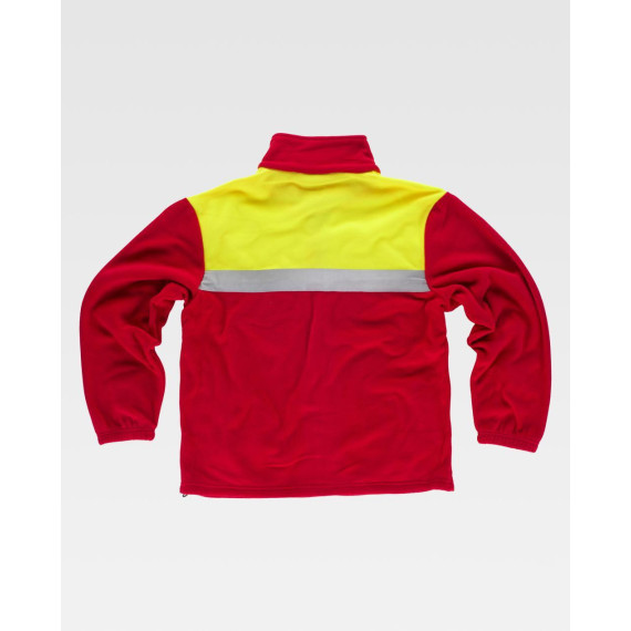 High visibility fleece with adjustable piece (green and red) WORKTEAM C4030