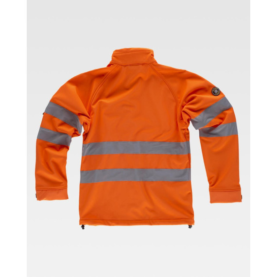 Chaqueta Workshell de alta visibilidad con reflectantes en pecho y mangas WORKTEAM S9535