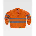 Casaco Fluorescente de alta visibilidade com dois bolsos no peito WORKTEAM C3910