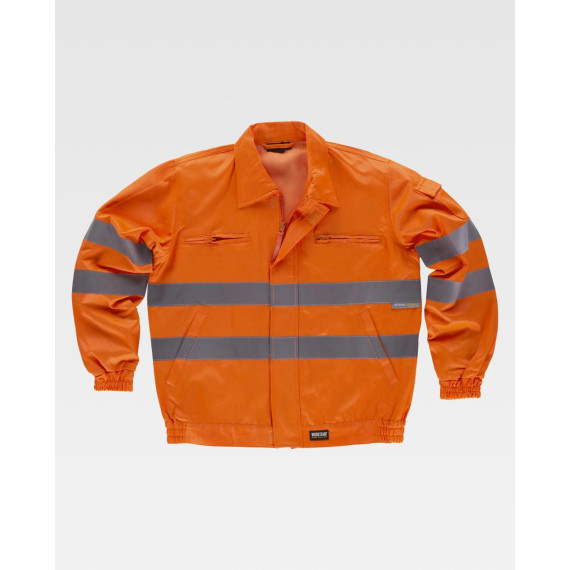 Casaco Fluorescente de alta visibilidade com dois bolsos no peito WORKTEAM C3910