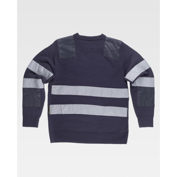 Jersey de cuello redondo en punto grueso con reflectantes WORKTEAM S5507