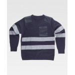 Maglione girocollo in punta spessa con riflessivo