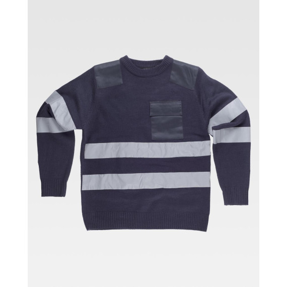 Maglione girocollo in punta spessa con riflessivo