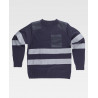 Pull à col rond en tricot épais avec des éléments réfléchissants WORKTEAM S5507