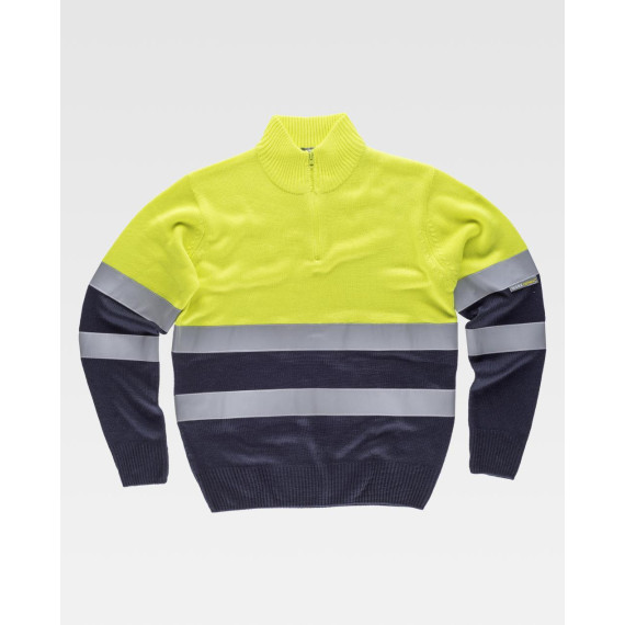 Jersey Fluor in tessuto di punto spessore con nastri riflettenti WORKTEAM C5511