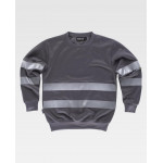 Sweat-shirt classique à col rond avec bandes réfléchissantes WORKTEAM Combi C9031.