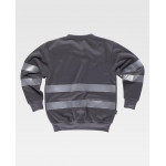 Sudadera clásica de cuello redondo con cintas reflectantes WORKTEAM Combi C9031