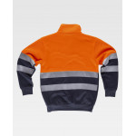 Sudadera combinada con cintas reflectantes con bolsillos interiores WORKTEAM C9035
