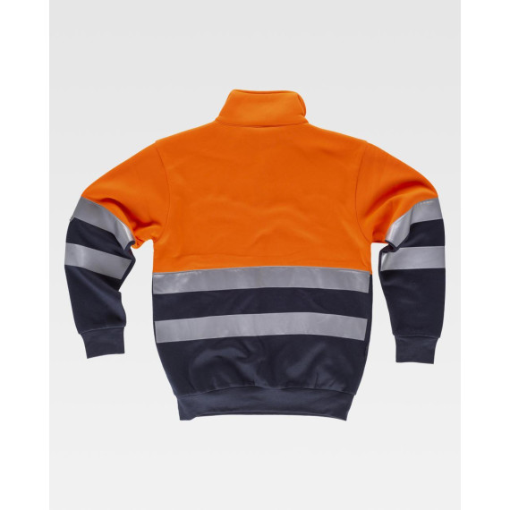 Sweatshirt combinada com fitas refletoras com bolsos interiores WORKTEAM C9035