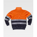 High visibility sweatshirt with high collar and full zip WORKTEAM C9037