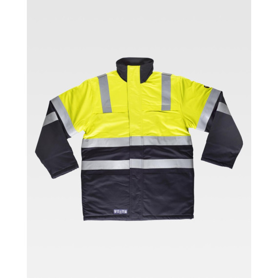 Parka ignífuga, antiestática com proteção para soldadura e arco elétrico, de alta visibilidade WORKTEAM B3791