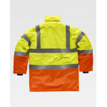High Visibility waterproof padded parka for urban work WORKTEAM C3716