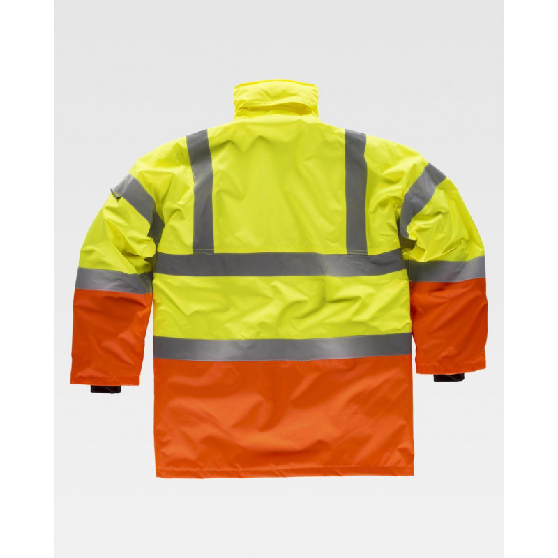 High Visibility waterproof padded parka for urban work WORKTEAM C3716